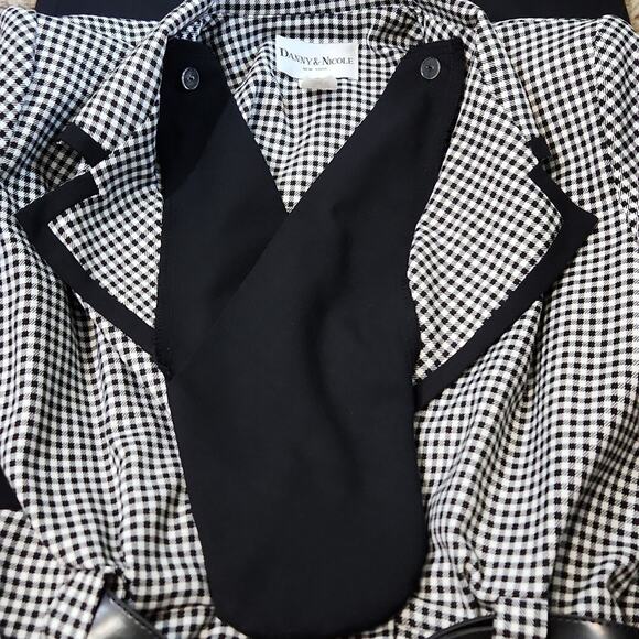 Vintage Danny & Nicole Black & White Gingham Dress Size SM Preppy Money 80s - Picture 6 of 9